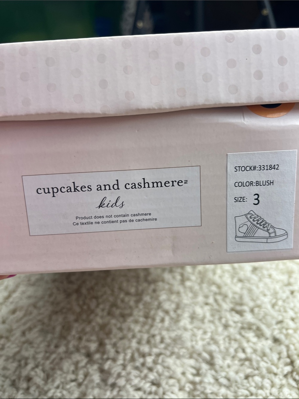 CUPCAKES AND CASHMERE KIDS HIGH TOP SNEAKERS SIZE 3 NWT - Picture 9 of 9